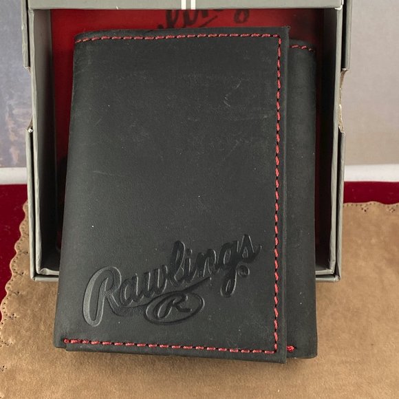 Rawlings Glove Leather de-bossed tri-fold Wallet - Picture 4 of 6